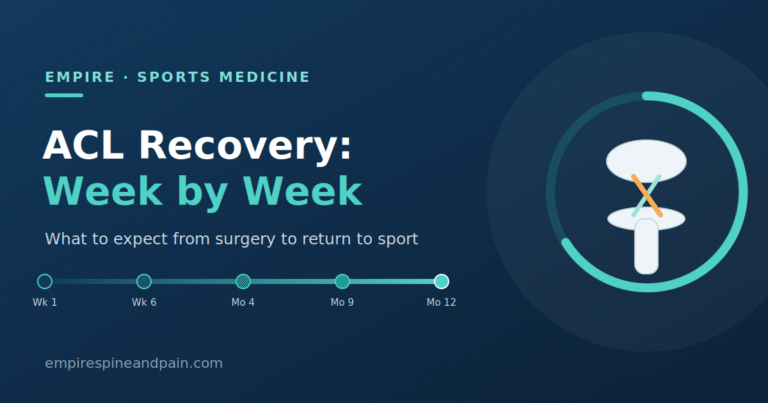 ACL recovery week-by-week timeline — Empire Spine and Pain sports medicine