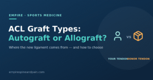 ACL graft types compared — autograft using your own tendon versus allograft donor tendon