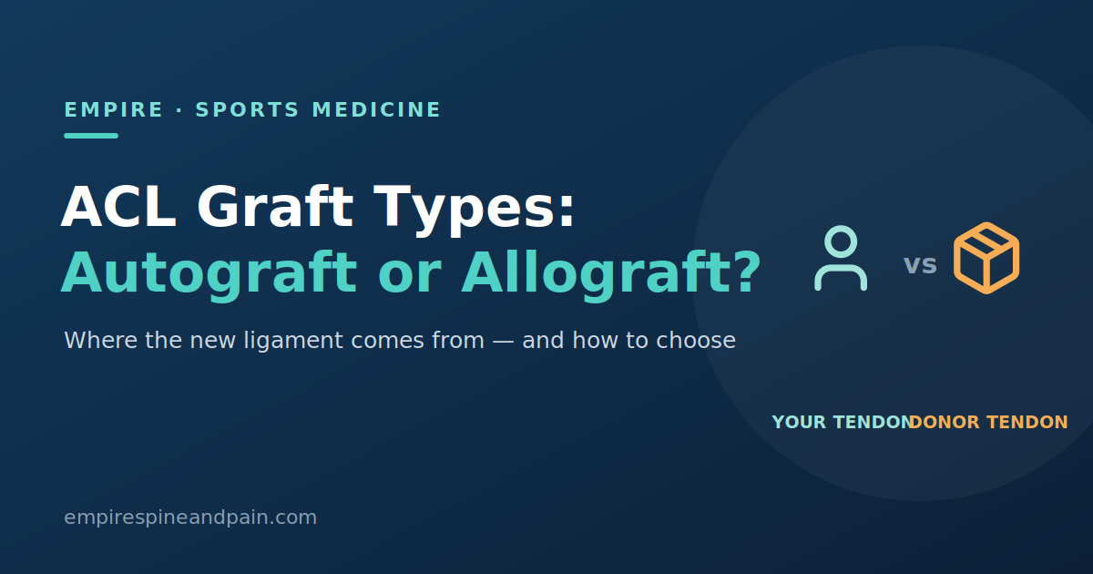 ACL graft types compared — autograft using your own tendon versus allograft donor tendon