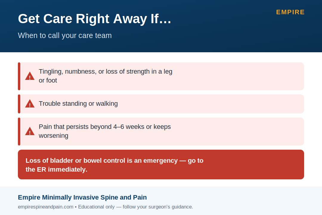 Bulging disc warning signs: get care right away