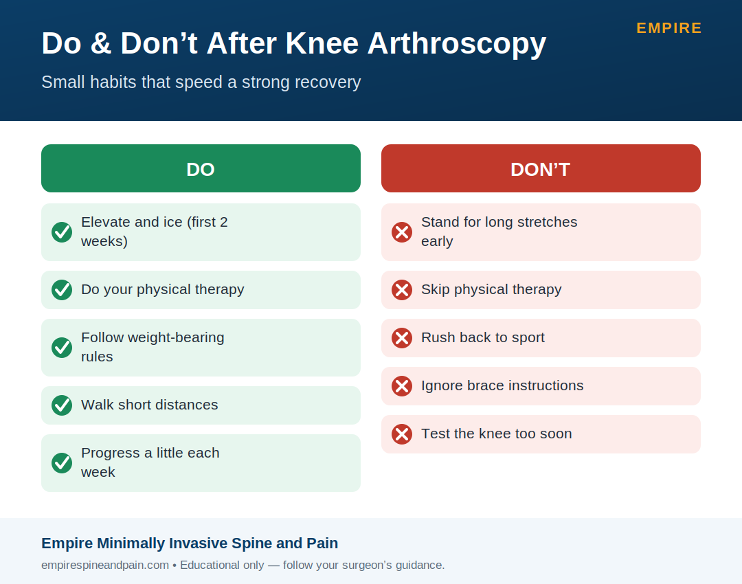 Knee arthroscopy recovery: do and don't