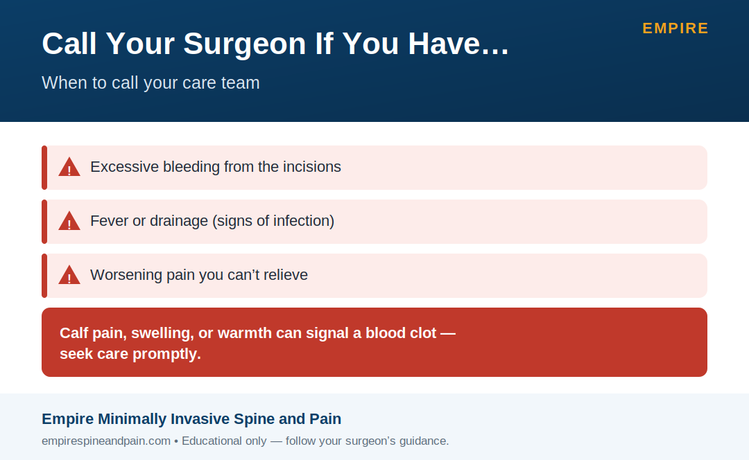 Knee arthroscopy recovery warning signs