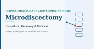 Microdiscectomy procedure illustration — herniated disc surgery, recovery, and success rates