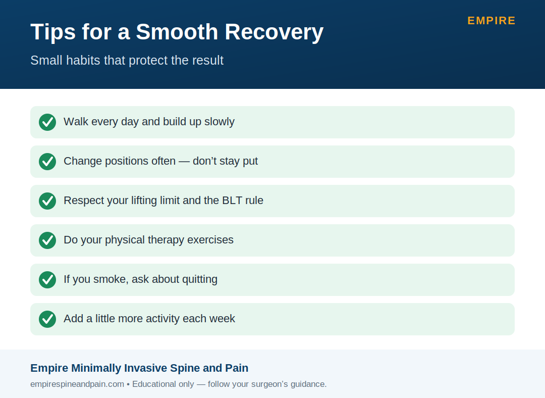 Tips for a smooth microdiscectomy recovery