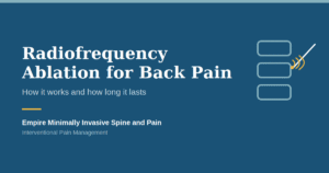 Illustration of radiofrequency ablation targeting a spinal nerve
