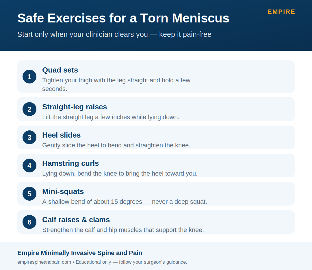 Safe exercises for a torn meniscus