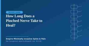 Patient guide illustration: how long a pinched nerve takes to heal — Empire Minimally Invasive Spine & Pain